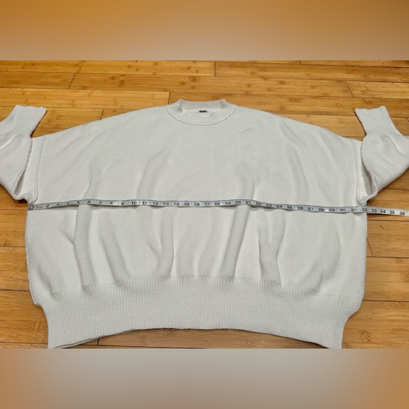 Free People Easy Street Tunic Womens S White Oversized  Ribbed Sweater Pullover - Picture 6 of 11